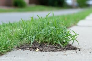 Crabgrass at edge of lawn